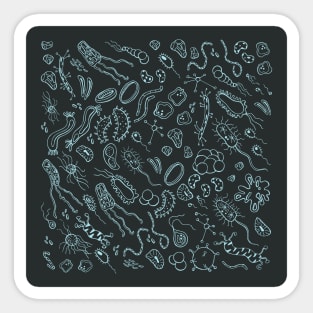 Hand drawn abstract pattern with virus Sticker